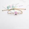 Pulsera de Flores Secas y Flores Reales Estilo Nuevo Pulsera de Mariposa y Narciso Flor de Cerezo Piedra del Tiempo Tejida a Mano Regalo para Novia
