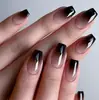 Use uma unha falsa superior 24 unhas cor sólida gradiente curto branco simples desgaste unha falsa