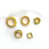 Prata 925 banhada a ouro banhada a ouro turquesa natural anel de corrida contas de transferência contas de furo grande acessórios de cordão para pulseira colar DIY
