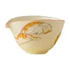 Taza de Cerámica para Compartir Té de Gato Naranja Atrae-Fortuna con Esmalte Beige, Accesorio de Juego de Té de Alta Gama, Recipiente para Verter Té