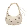 Bolso de mano plisado con forma de media luna estilo dulce al por mayor, bolso de mujer, nueva colección de verano 2026, bolso de hombro con lazo, bolso cruzado versátil
