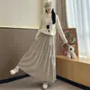 Falda de punto suave y cómoda para mujer 2026 primavera y otoño de corte holgado en A tipo pastel, falda casual de longitud media que estiliza
