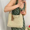 Bolso Tote Grande de Paja Tejida Hueca para Vacaciones en la Costa, Bolso de Hombro Único, Nuevo Bolso Cruzado de Playa Primavera/Verano 2026