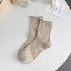 [Meias de Algodão] Meias de Bolinhas com Borda Enrolada para Mulheres, Meias de Cano Médio, Anti-Odor, Absorventes de Suor, Estilo Fino de Verão, Respiráveis para Primavera e Outono, Meias Largas