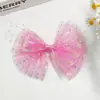 Borla de Perla Iridiscente Red de Princesa Sirena Lazo de Malla DIY Accesorio para el Cabello de Niñas Decoración de Caja de Regalo Adorno de Muñeca Accesorios