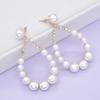 Accesorios de Boda Nupcial Perla Modelado Gota de Agua Grande Aretes de Pin para Oreja Europeos y Americanos Transfronterizos Joyería de Modelado para Uso Diario