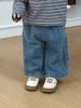 Roupas de Outono para Bebê Menino 2026 Novo Outono Estilo Coreano Roupa Infantil Conjunto de Moletom com Gola Listrado e Jeans para Crianças