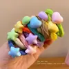 Anillo de Toalla de Color Caramelo para Niños, Diadema con Bola de Cola de Melocotón para Niñas, Anillo para el Cabello para Niñas Pequeñas, Paquete de 5