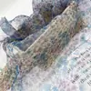 Tecido Estampado Floral Pequeno Organza Fio Brilhante Fio de Vidro Chiffon Estampado Vestido Camisa Tecido da Moda