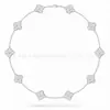 Colar Trevo de Quatro Folhas Van Cleef & Arpels CNC Versão Alta Madrepérola Branca Natural Banhado a Ouro 18K Real Prata Pura Colar de Dez Pétalas