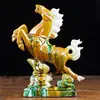 Caballo de Cerámica Tang Sancai, Adorno Artesanal del Año del Caballo, Caballo de Cerámica para Sala de Estar y Oficina, Éxito en Todo, Regalo de Decoración para Escritorio