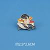 Broche de astronauta japonés con diseño de planeta espacial, insignia de metal con diseño de astronauta, accesorio colgante para bolso de estudiante masculino y femenino.