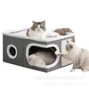 Ninho de gato mais vendido da Amazon, de camada dupla, quente, dobrável, adequado para todas as estações, ninho de gato para animais de estimação do fabricante original, disponível para atacado