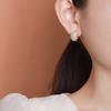 Aretes Yuebao Jewelry S925 Plata Esterlina Chapado en Oro Jade Hetian, Moda Vintage, Aretes de Plata Ruyi Elegantes y Simples con Forma de Huevo