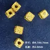 Acessórios de Prata S925 Banhados a Ouro com Contas Quadradas Cravejadas de Diamante Fio para Pulseira com Contas Soltas Contas da Sorte Acessórios DIY