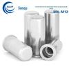 Porca de rebite de furo cego vertical de cabeça escareada pequena de aço inoxidável 304, porca de rebite cilíndrica fechada à prova d'água M4M5M6M8M12