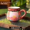 Caneca Sombra Verde Rosa Xícara de Aveia Xícara de Café da Manhã Copo de Água para Casal Escritório Retrô Alto Valor Atacado