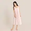 Camisola de Algodão Modal Lenzing para Primavera e Verão, Sem Mangas com Bojos, Camisola Longa Feminina de Corte Solto, Adequada para Usar Fora de Casa como Roupa de Casa