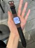Correa de lona, nailon y cuero con hebilla de tres anillos para Apple Watch iwatch234567 generación, nueva y compatible con Apple SE.