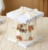 Caja de embalaje transparente para pastel de cumpleaños caja personalizada 4681012 pulgadas capa sencilla doble altura fabricantes ins net red granada