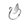 Anillo abierto Cisne Blanco anillo brillante dulce princesa plateado S925 anillo dama elegante estudiante fresca