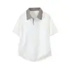 Camisa polo de manga corta con cuello para hombre, camiseta de verano de marca moderna, corte slim estilo coreano, top versátil nuevo y moderno 2026