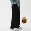 Amazon AliExpress Transfronterizos Más Terciopelo Engrosado Tallas Grandes Jeans para Hombre Sueltos Adelgazantes Pierna Recta Pantalones Largos hasta el Suelo Hombre