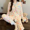 Bonito desenho animado mikko nuvem algodão primavera e outono novos pijamas senhoras manga longa estudante terno roupas para casa atacado