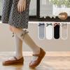Calcetines Sensibles de Doble Aguja para Niñas en Otoño e Invierno, Calcetines de Media Pantorrilla con Rayas Verticales, Lunares, Lazos, Calcetines para Bebé, Calcetines Holgados, Calcetines de Princesa para Niños