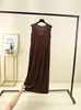Vestido da Moda com Decote V Feminino Verão Fino Modal Tamanho Plus Casual Vestido de Praia Versátil Simples Vestido Vic
