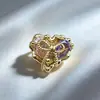 Chapado en Oro Electroplateado de Cobre Clad 18K Alta Retención de Color Corazón Lazo Múltiples Pasadas DIY Accesorios para Joyería Fabricante Mayorista