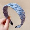 Estilo Coreano Fresco Tartán Plisado Tela Aro para el Cabello de Ala Ancha Artístico Retro Elegante Diadema Combinable para el Día a Día Celebridad de Internet Tarjeta para el Cabello