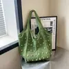 Bolsa de tecido colorido estilo Mori, artística e feita à mão com fio de algodão, grande capacidade, vazada, para praia ou como bolsa de ombro.