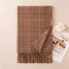 Cachecol de imitação de caxemira para mulheres, versão coreana, novo estilo de inverno, xale quente versátil de alta qualidade, xale para ar condicionado e aquecedor de pescoço com estampa pied-de-poule