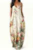 Vestido de Playa Hawaiano 2026 con Estampado de Plantas, Holgado y Sexy con Tirantes Finos Vestido Largo de Vacaciones para Mujer con Bolsillos