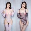 Atacado body transparente justo sexy brilhante brilhante sedoso meias de óleo de cavalo lingerie sexy mulheres uma geração de cabelo