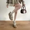 Tênis Casuais de Treino Alemães Suede Estampa Leopardo Retrô 2025 Nova Moda Outono Inverno Tênis de Solado Grosso para Mulheres Baixas