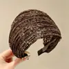 Diadema retro de ala ancha estilo francés, otoño/invierno, con un hermoso diseño texturizado, cómoda de llevar y pinza para el pelo y accesorio para el cabello de punto a la moda