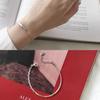Estilo Coreano Plata de Ley S925 Clásico Moda Simple Personalidad Curva Corrugada Cadena Hueso de Serpiente Plana Pulsera Pulsera
