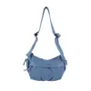 Nova bolsa transversal de jeans com alças largas, uma bolsa casual estilo bolinho para uso diário e para ir ao trabalho, com grande capacidade e uma única alça de ombro, 2026