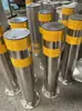 Postes anti-colisão de aço inoxidável, barreiras de isolamento fixas, postes de advertência de aço inoxidável para estradas em tubo de aço, postes de isolamento móveis e pré-embutidos