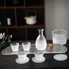 Juego de Cristalería para Cócteles Niebla de Rocío Helado, Decantador y Taza de Sake, Dispensador de Vino Estilo Japonés de Lujo Ligero, Copas de Vino Pequeñas, Copas de Vino Blanco