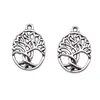 20x 15mm 1.1g plata antigua DIY vintage aleación de zinc accesorios de joyería colgante ovalado árbol de la vida