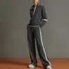 Outono 2026 Novo Conjunto Esportivo Europeu e Americano Moda Casual Cor Sólida Top + Calça Longa Conjunto de Duas Peças