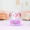 Creativa Lindo Dibujo Animado Gato Mia Mini Bola de Cristal Luminosa Bola de Agua Adorno de Escritorio Decoración Regalo Venta Directa de Fábrica