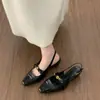 Sandalias de Tacón Grueso sin Espalda y Punta Cuadrada de Camelia para Mujer Chuyuji, Zapatos Mary Jane de Cuña, Zapatos Elegantes de una Sola Pieza para Primavera y Otoño