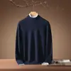 Suéter de Cachemira Nuevo Otoño/Invierno 2026 para Hombre Bai Cai Rong, Tejido de Manga Larga de Cuello Medio, Camisa Polo Casual de Negocios