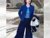 Joli Chose Suéter de Punto con Diseño Falso de Dos Piezas para Mujer Otoño Adelgazante Aspecto Nicho Top