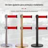 Corda de isolamento telescópica de camada dupla em aço inoxidável, cordão móvel para fila, coluna de aviso, guarda-corpo de linha de um metro