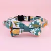 Fábrica directa de joyería para mascotas transfronteriza collar para gato con lazo impreso campana hebilla de seguridad collar para gato anti-asfixia
